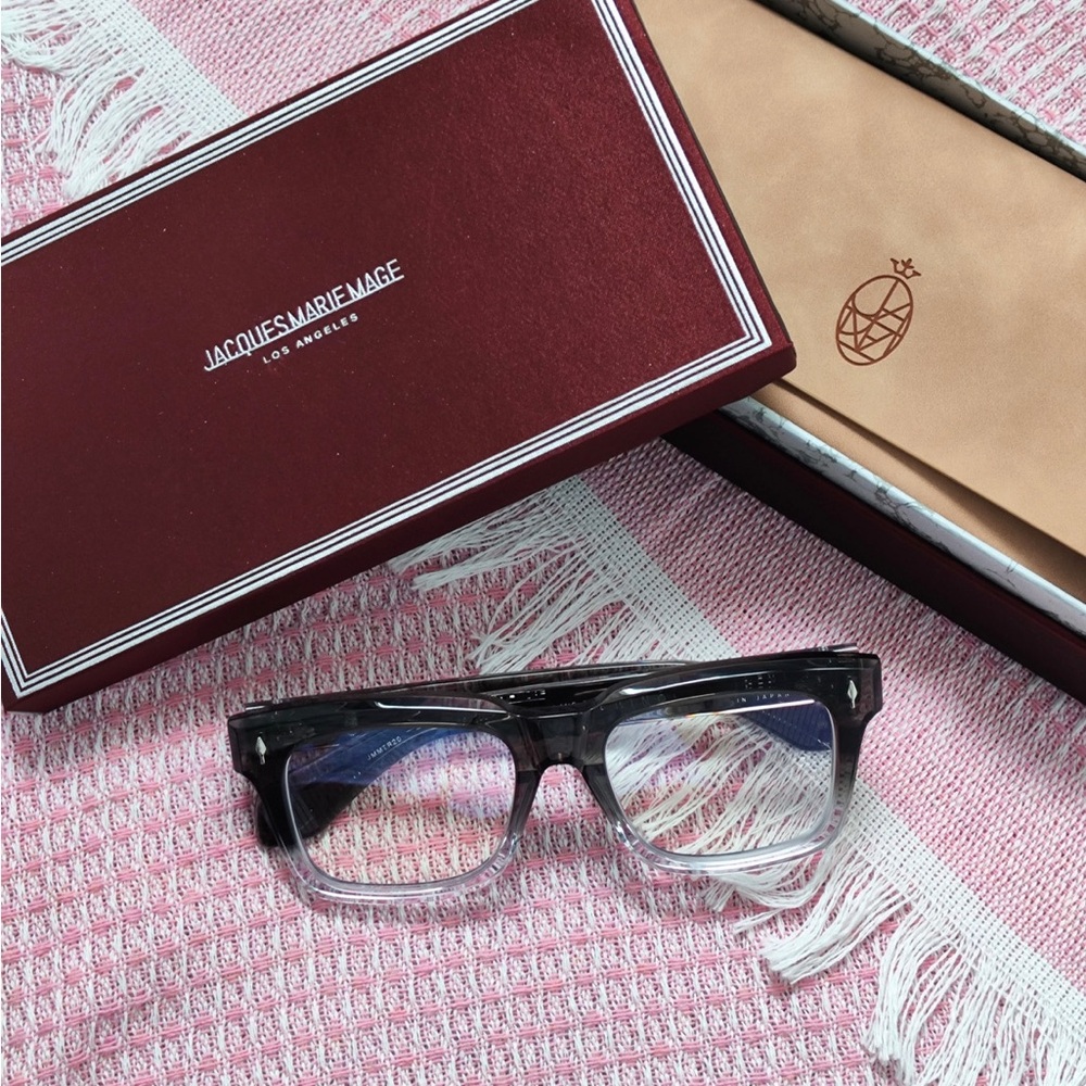 Tom Ford Men’s Black-to-Clear Gradient Rectangular Optical Glasses